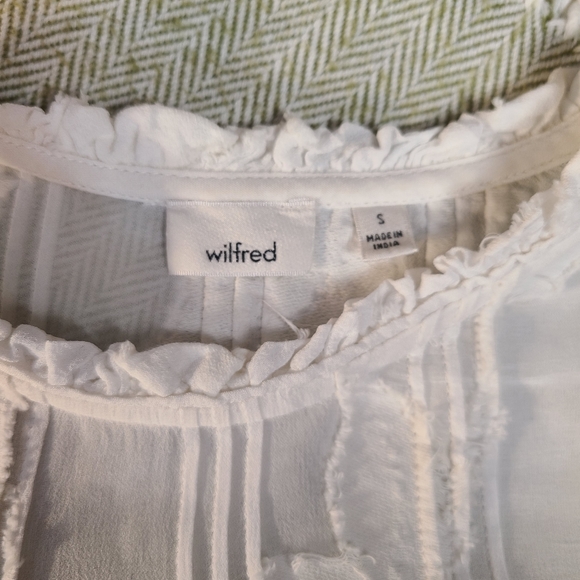 Aritzia Wilfred Women's White Semi-sheer Lourdes Blouse size S - Picture 11 of 16